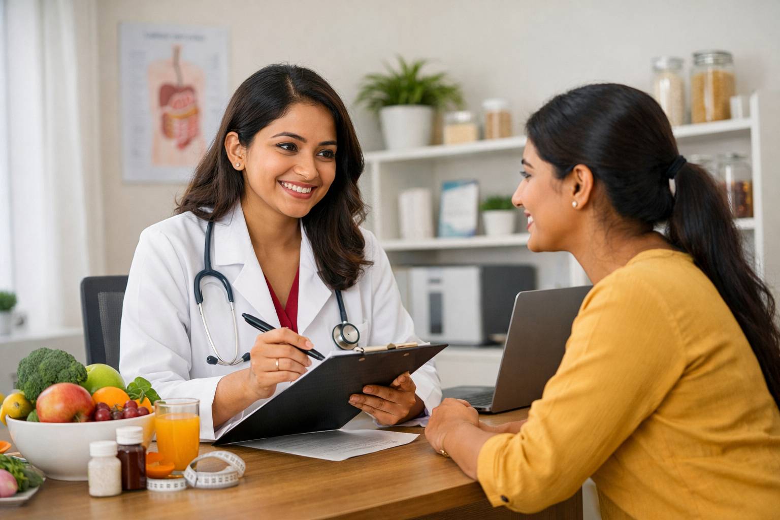 Nutritionist consulting Indian patient
